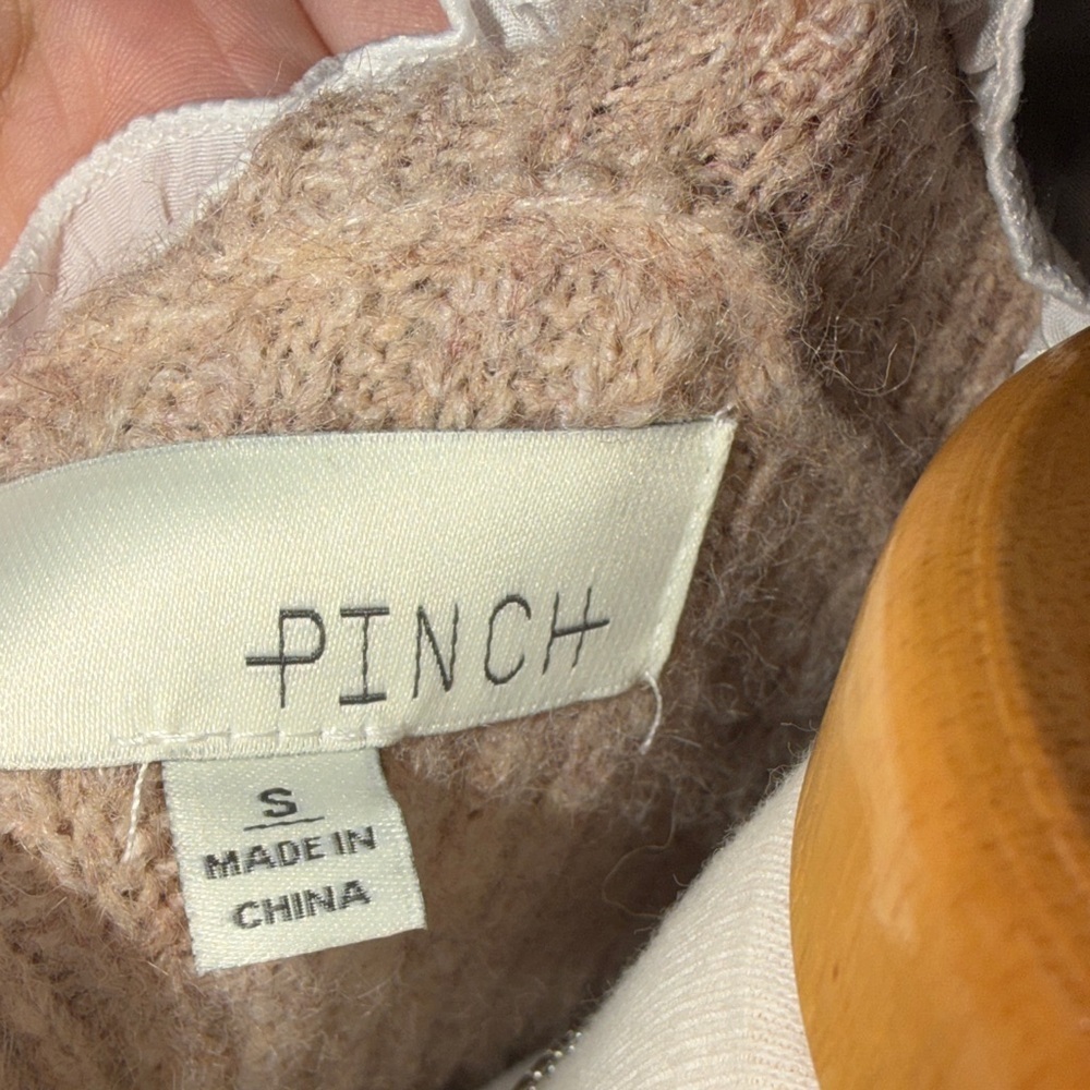Pinch Beige Ribbed Sweater with Ruffle Trim - Picture 7 of 8